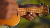 Hand playing ukulele
