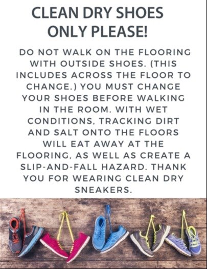 Clean dry shoes requested