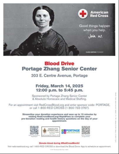 Flyer for March Blood Drive