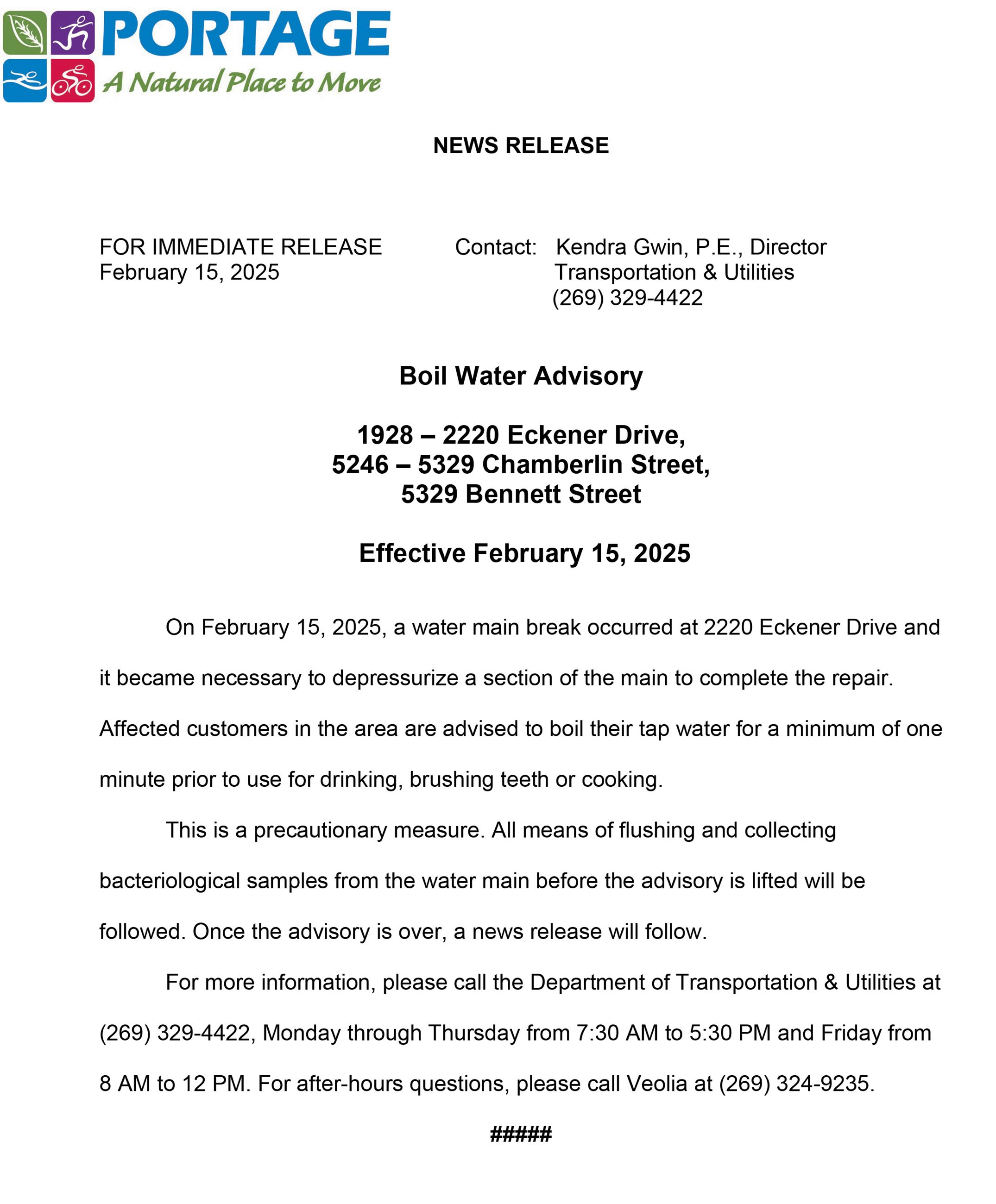 2025-02-15 Boil Water Advisory for Eckener-Bennett-Chamberlin