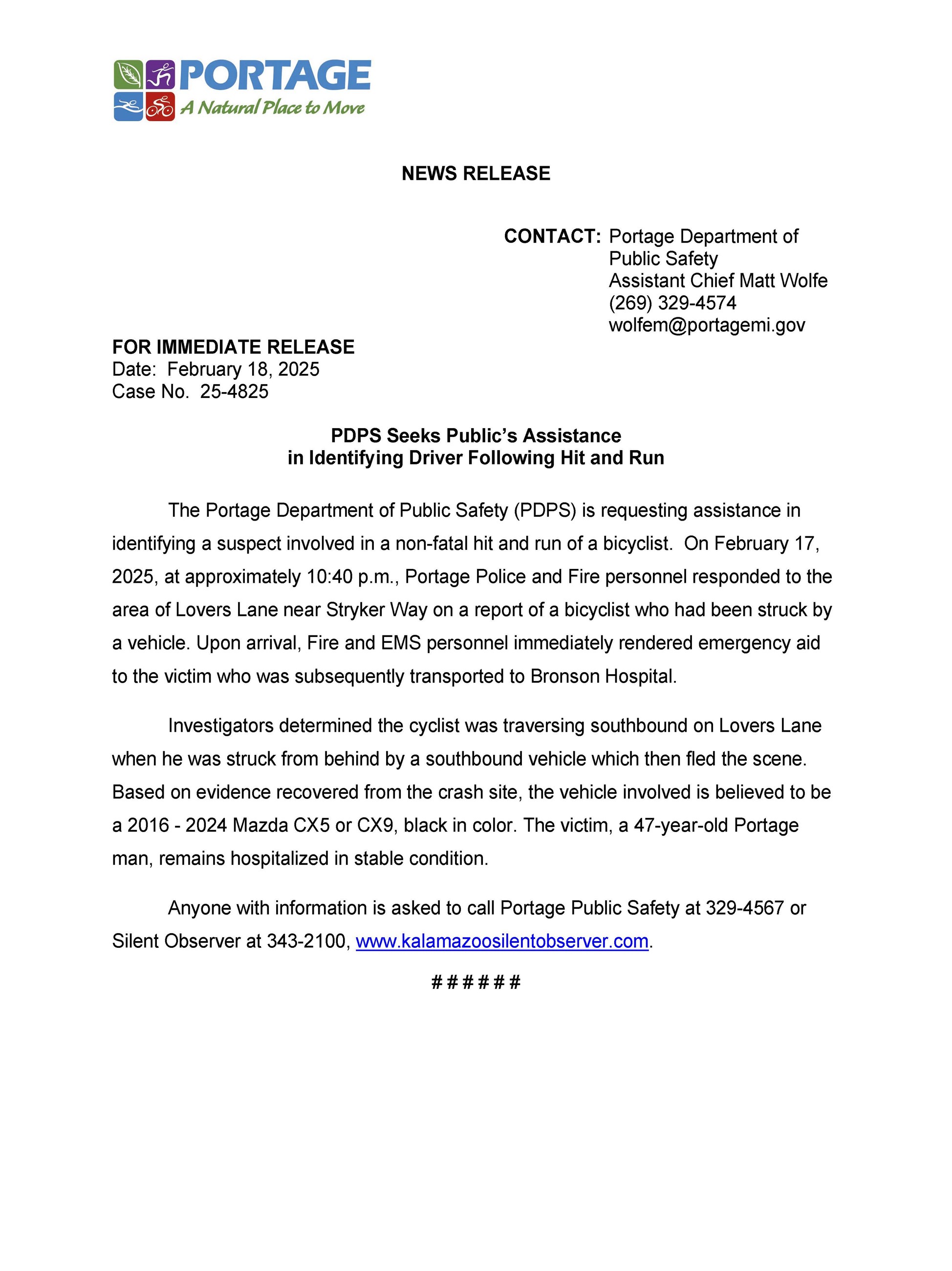 2025 02-18 Hit and Run Involving Bicyclist