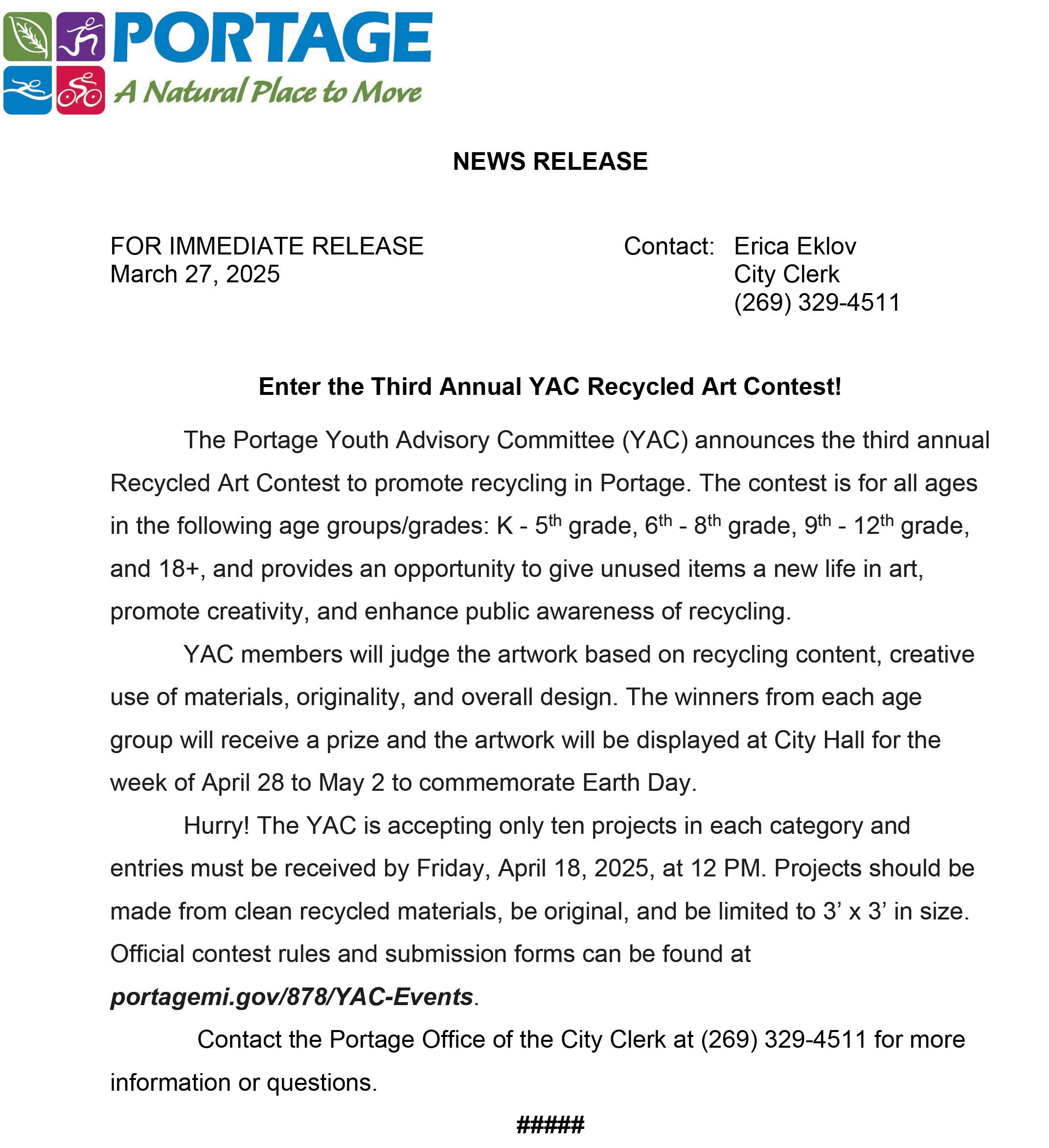 2025 03-27 YAC Recycled Art Contest