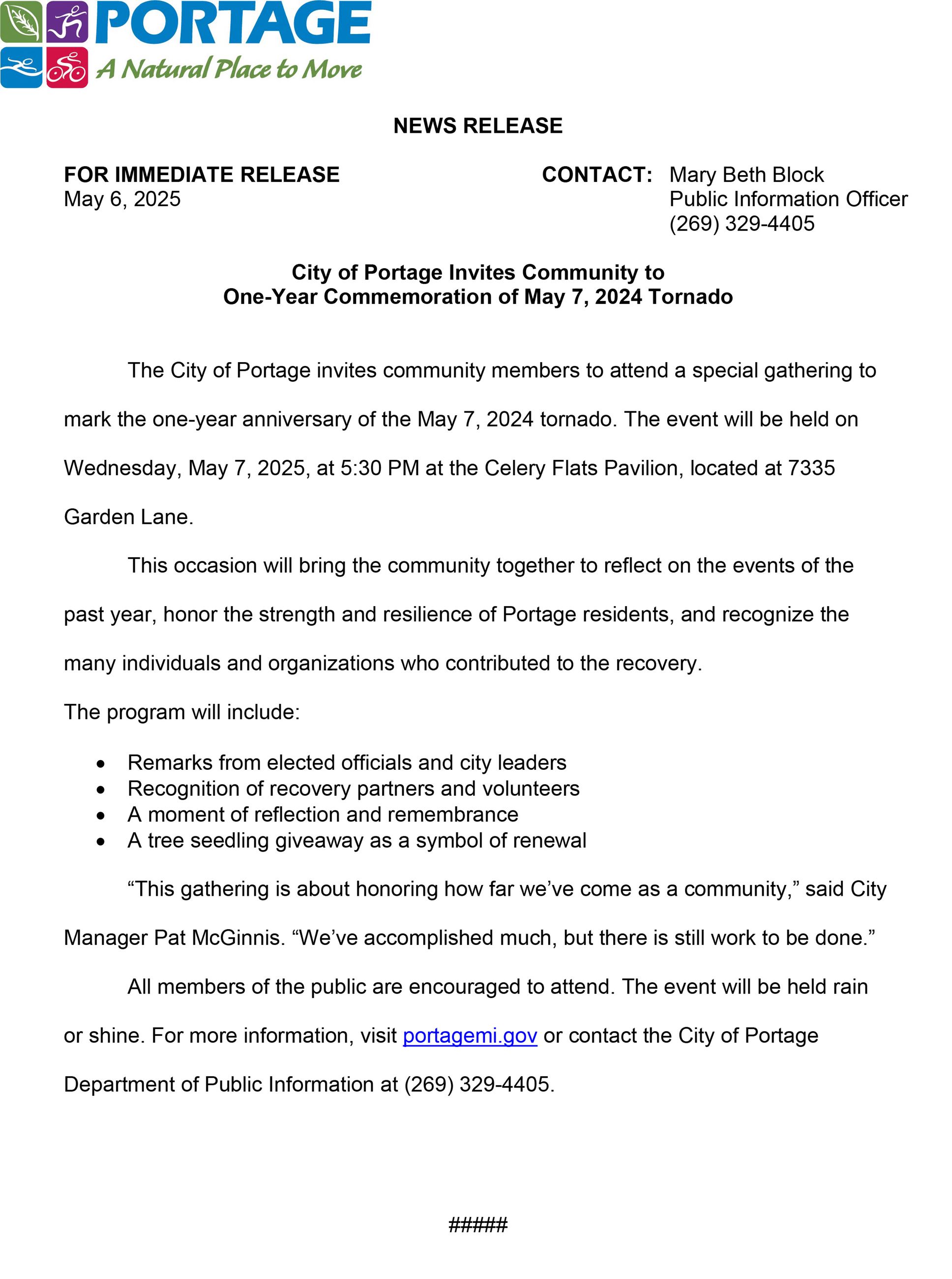 2025 05-05 May 7, 2024 One-Year Commemoration