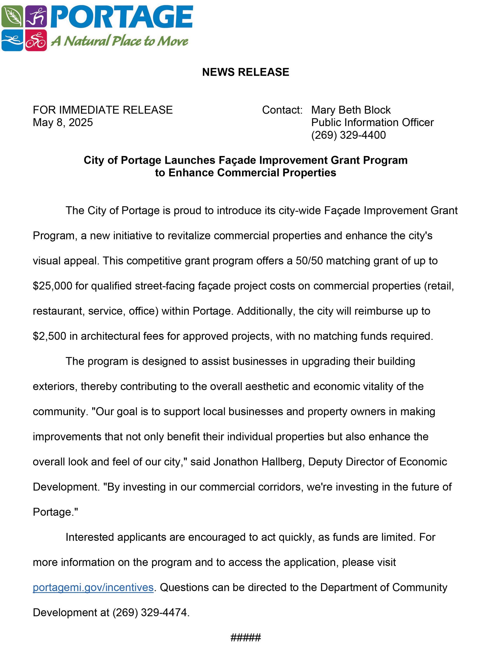 2025 05-08 Facade Improvement Grant Program