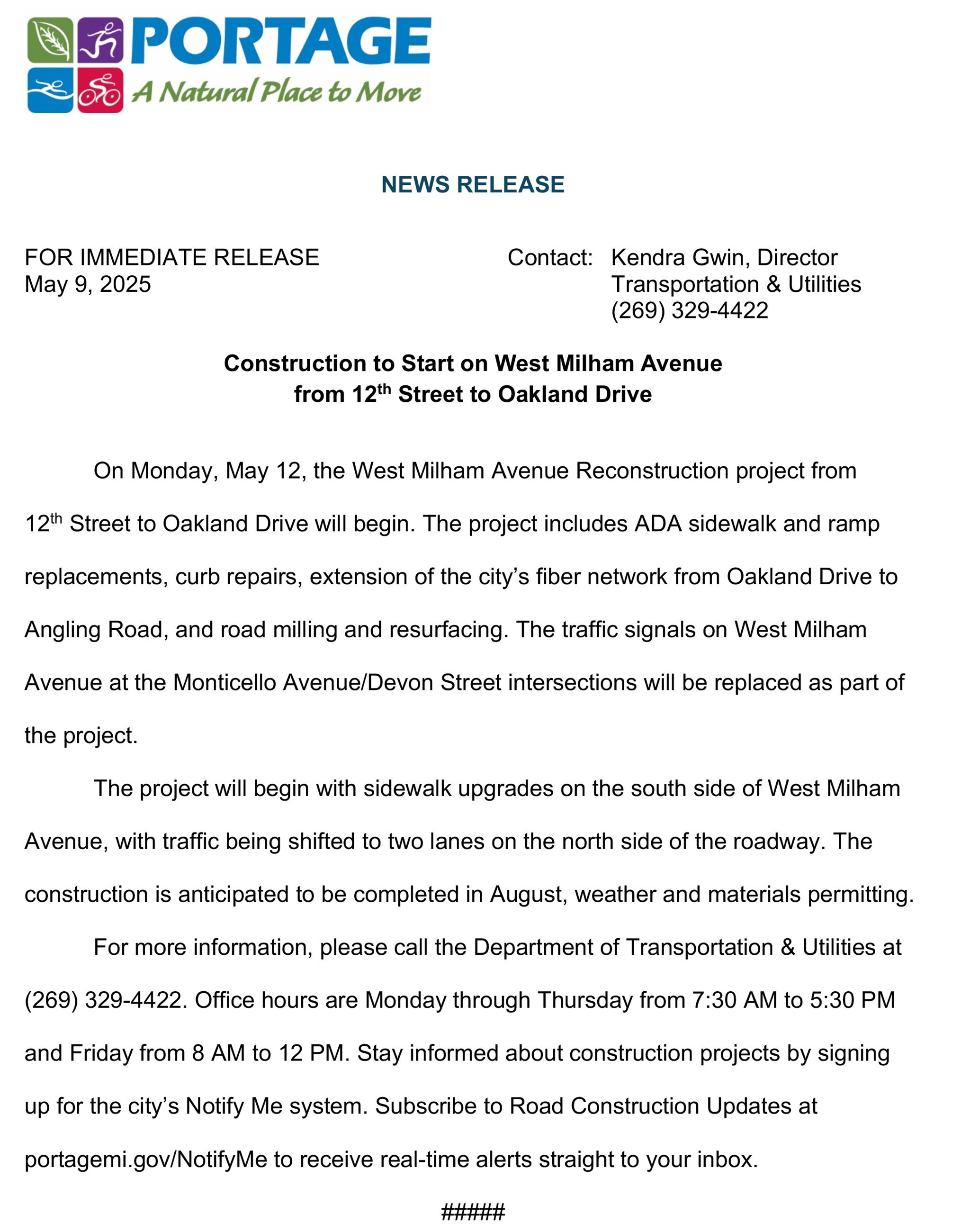 2025-05- 09 West Milham Avenue Reconstruction Begins