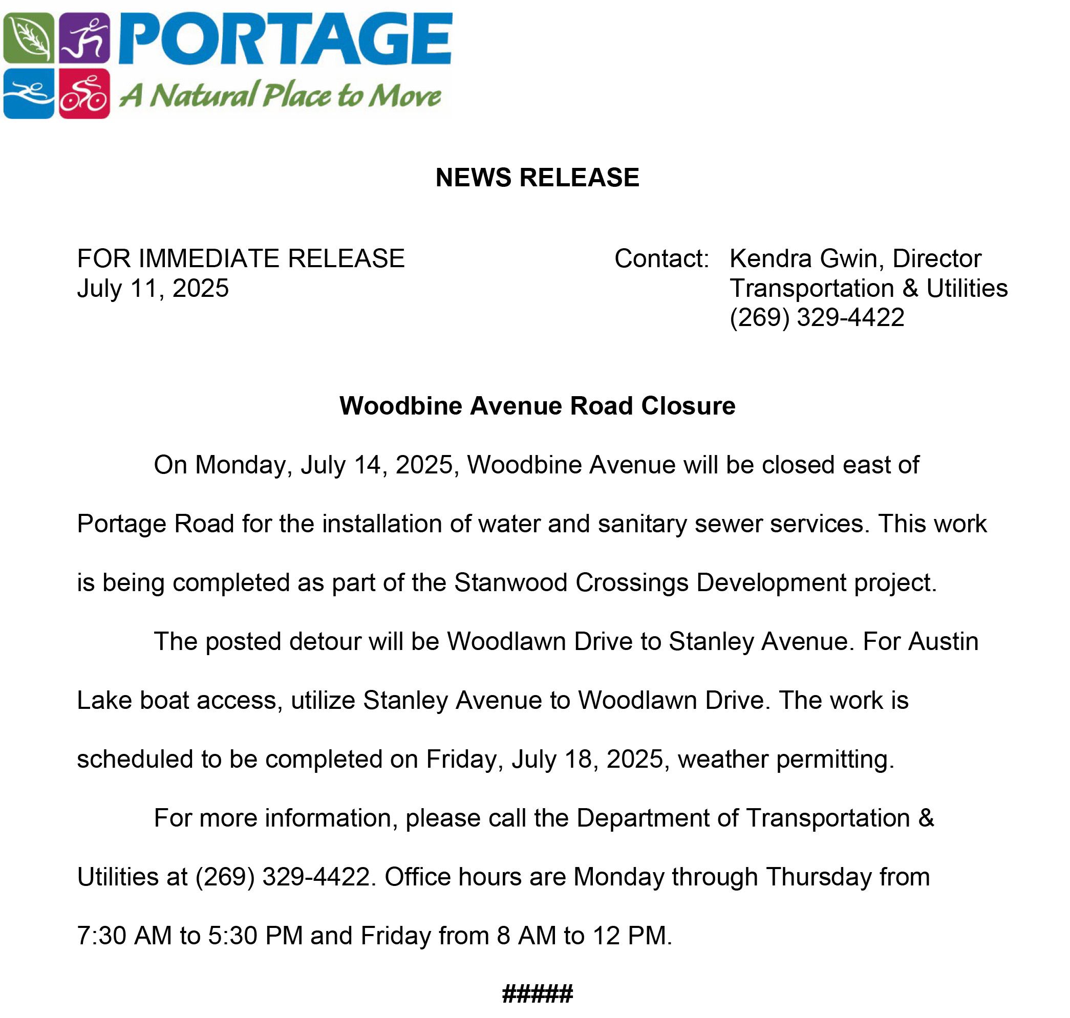 2025 07-11 Woodbine Avenue Road Closure