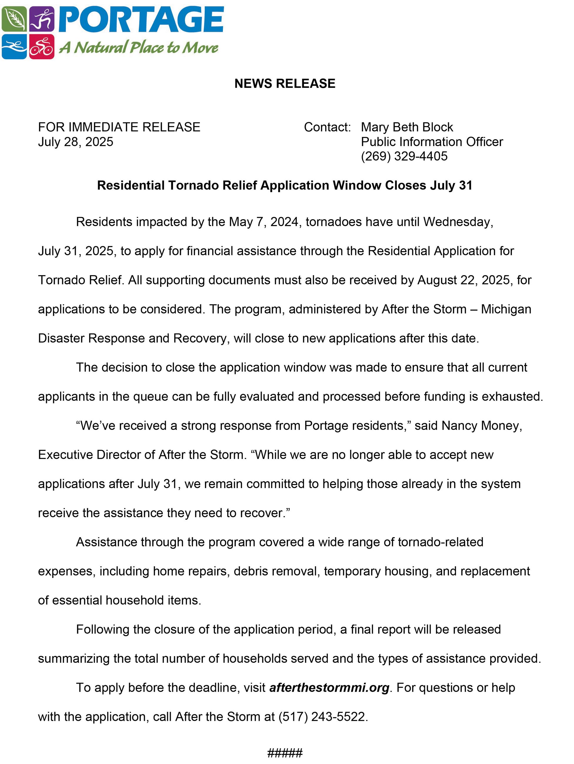 2025 07-28 Residential Applications Closing 7-31-2025