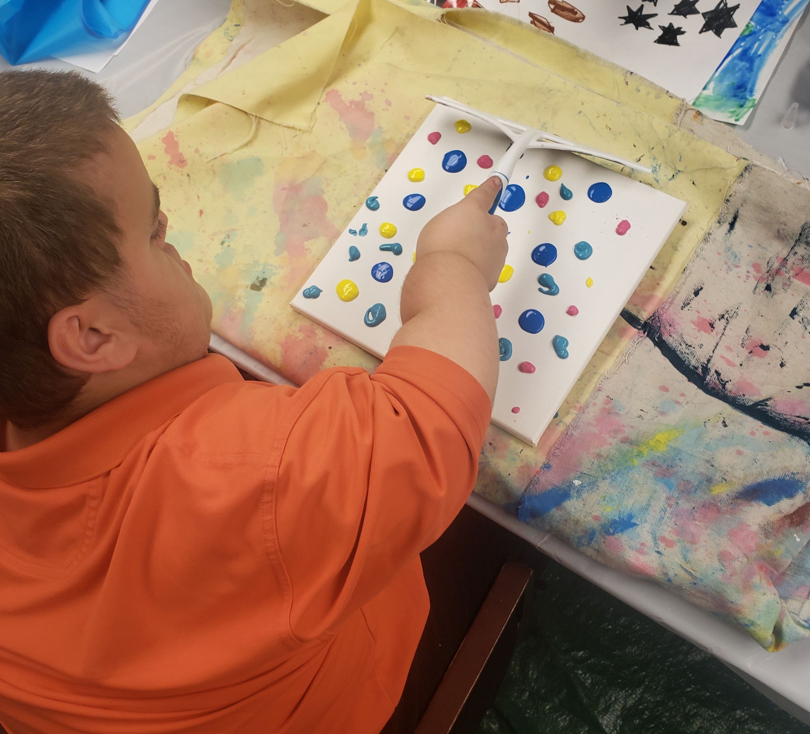 Child participating at Creative Corners