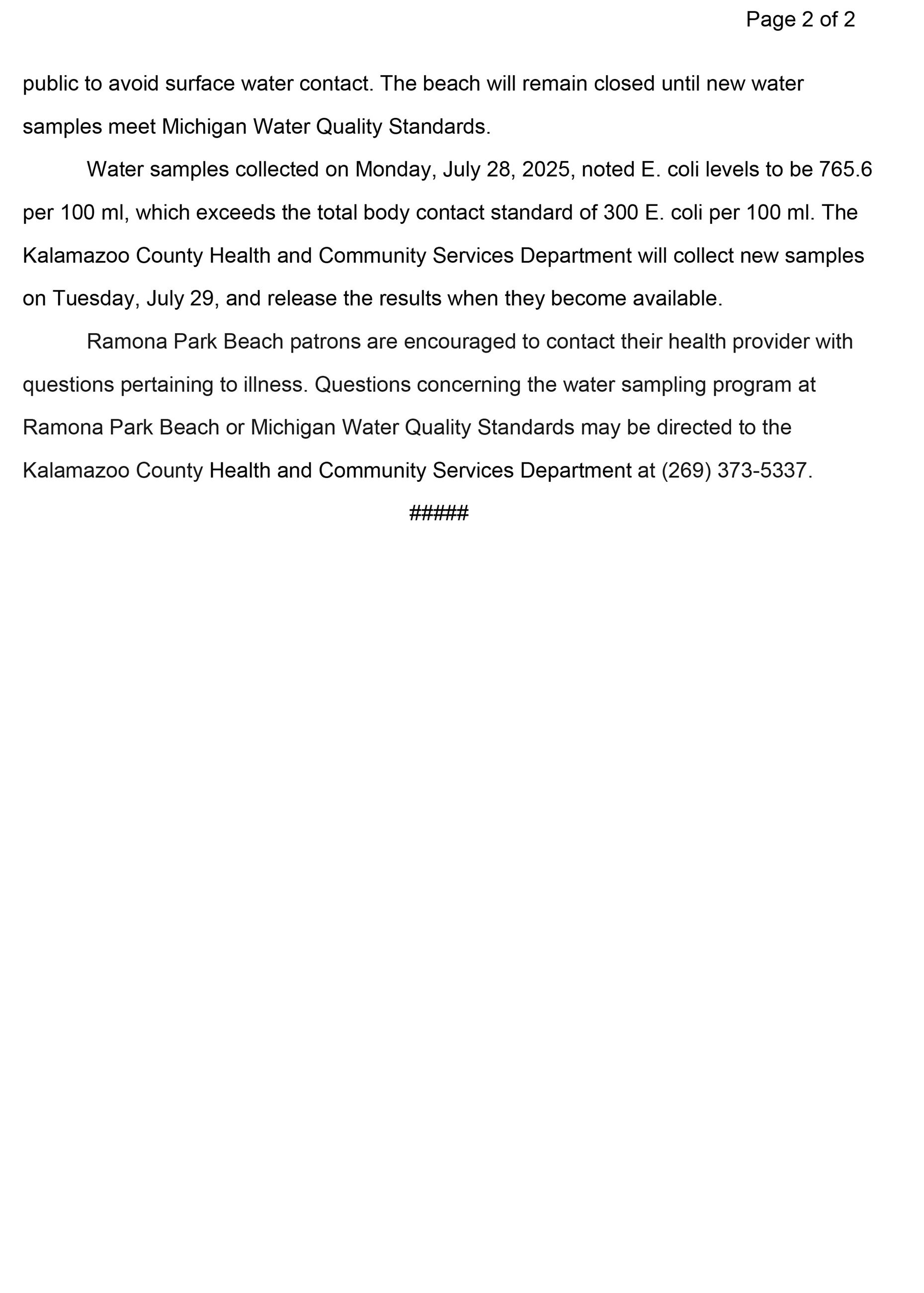2025 07-31 Ramona Beach Reopened - E. Coli-2