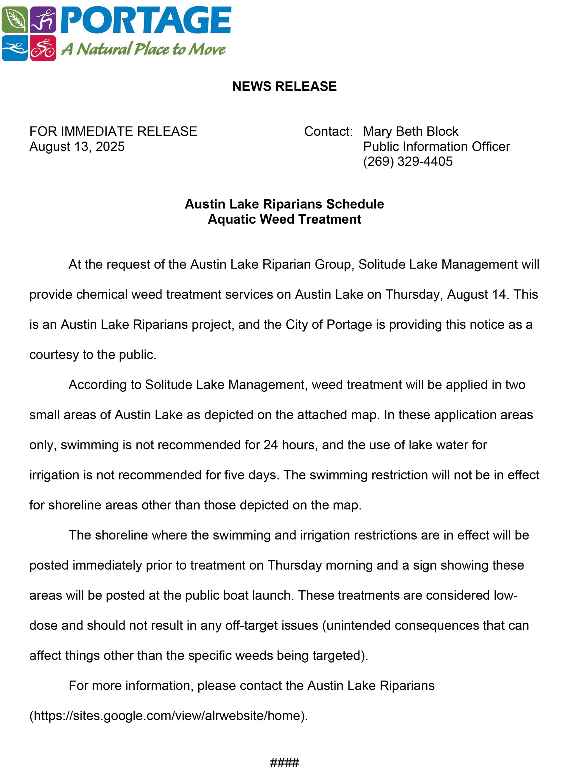 2025-08-13 Austin Lake Aquatic Weed Treatment