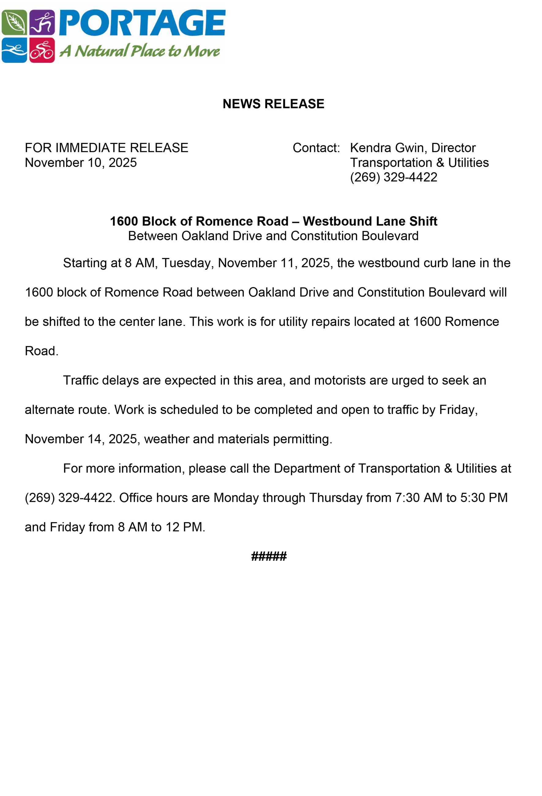 2025 11 - 10 1600 Block of Romence Lane Shift