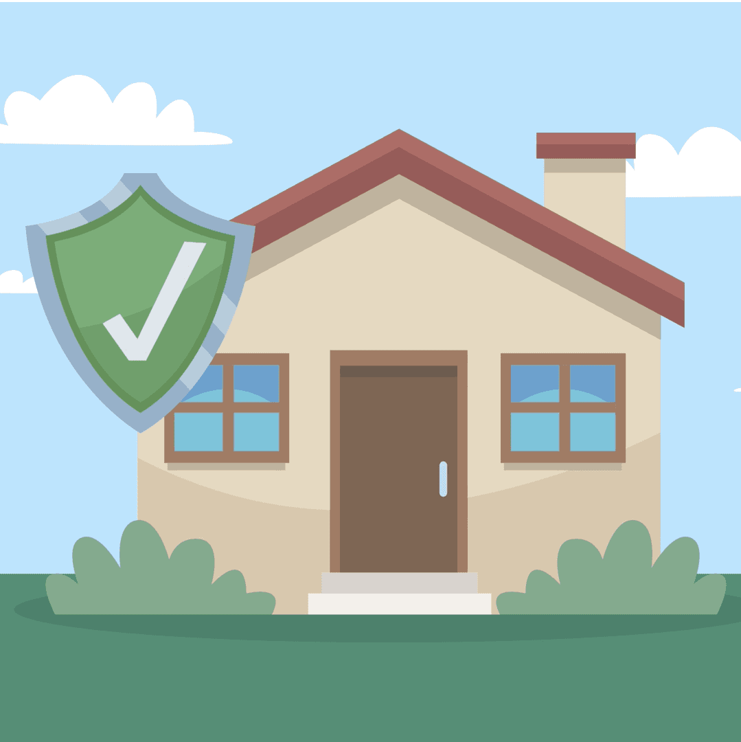 An image depicting a home protected from property fraud.